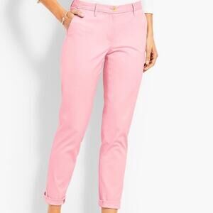 Talbots Girlfriend Chino Size 14 Pink NEW Ankle Cotton Spring Summer Casual